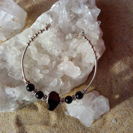 Tourmaline noire, bracelet semi rigide