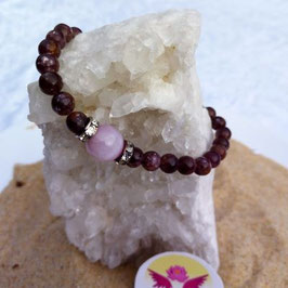 Lépidolite, kunzite 6-8mm bracelet