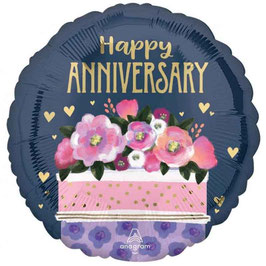 Palloncino in Foil 18" Anniversario "Happy Anniversary"