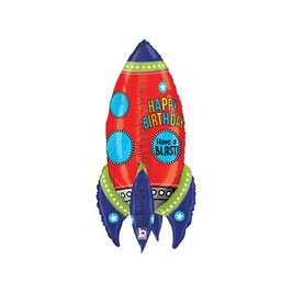 Palloncino in Foil 36" Multi-Balloons Happy Birthday Razzo "Birthday Rocket"