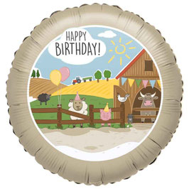 Palloncino in Foil 18" Happy Birthday Fattoria "Farm Party"