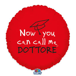 Palloncino in Foil 18" Laurea Rosso "Call Me Dottore"