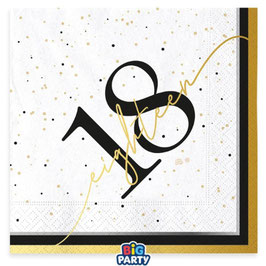 Tovagliolo di Carta 33cm Happy Birthday 18 Anni "Prestige" 16pz