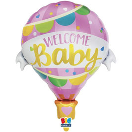 Palloncino in Foil 30" Mongolfiera Nascita  "Welcome Baby"