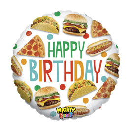 Palloncino in Foil 21" Happy Birthday "Food Birthday"