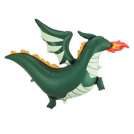 Palloncino in Foil 52" Super Shape Drago Verde con Fuoco