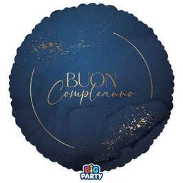 Palloncino in Foil 18" Buon Compleanno "Blue Navy"