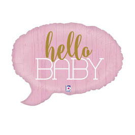 Palloncino hello baby rosa