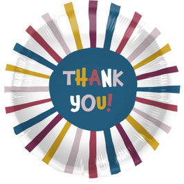 palloncino "thank you" con strisce colorate