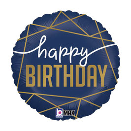 Palloncino in Foil 18" Happy Birthday "Navy Birthday"