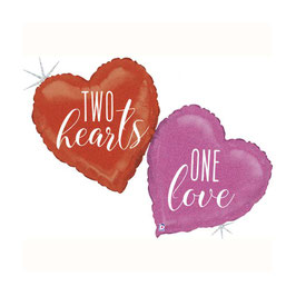 Palloncino in Foil "Two Hearts, One Love"