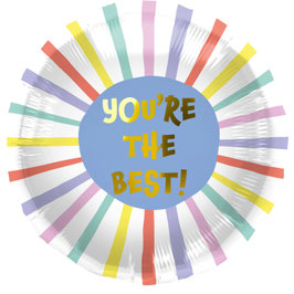 palloncino "you're the best" colore oro con righe colorate