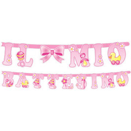 Festone Jumbo Rosa "Il Mio Battesimo" 3.20mt