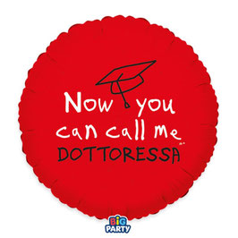 Palloncino in Foil 18" Laurea Rosso "Call Me Dottoressa"