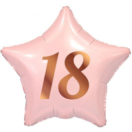 Palloncino in Foil 18" Stella Rosa Buon Compleanno 18 Anni