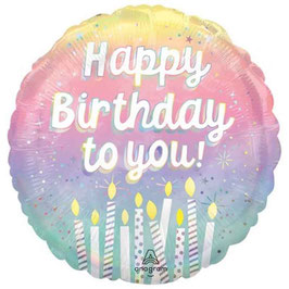 Palloncino in Foil 18" Happy Birthday To You con Candeline