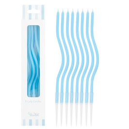 Candelina Stelo Curly con sostegno 12.5cm 8pz