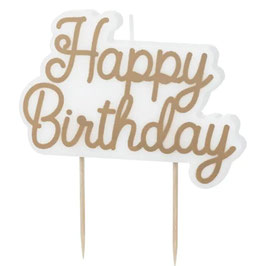 Candelina Buon Compleanno Oro Freddo "Happy Birthday"