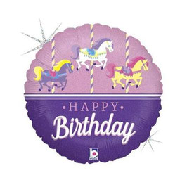 PALLONCINO IN FOIL 18" GIOSTRA DI CAVALLI "CAROUSEL BIRTHDAY"