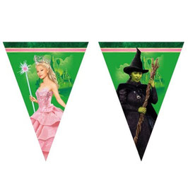 Festone Bandierina in Carta con Elphaba e Glinda del Mago di Oz "Wicked" 2,3mt