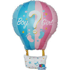 Palloncino in Foil 32" Mongolfiera Gender Reveal "Girl or Boy?"