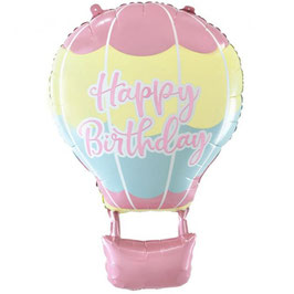 Palloncino in Foil 24" Mongolfiera "Happy Birthday"