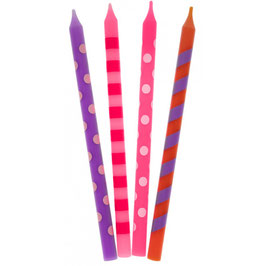 Candelina Stelo 12.5cm Assortita  "Colourful Dots" 16pz