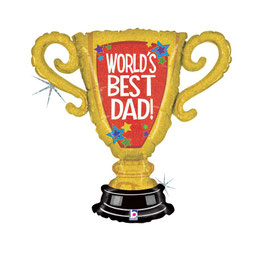 Palloncino in Foil 33" Super Shape Trofeo "World's Best Dad"