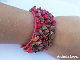 Pulsera de seda salvaje con piedras