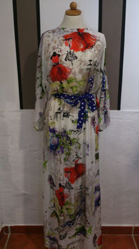 Vestido en charmeuse estampado