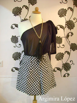 Camisa gasa negra transparente
