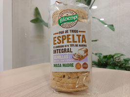 DN. PAN DE MOLDE TRIGO ESPELTA INTEGRAL CON SEMILLAS DE GIRASOL, LINO Y SÉSAMO (400 GR) "BIOCOP"