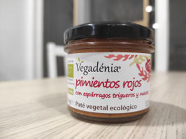 DN. PATÉ VEGETAL ECOLÓGICO PIMIENTOS ROJOS CON ESPÁRRAGOS TRIGUEROS Y NUECES (110 GR) "VEGADÉNIA"