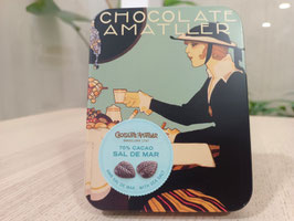 DN. HOJAS CHOCOLATE 70% SAL DE MAR LATA (60 GR) "CHOCOLATES AMATLLER"