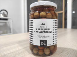 DN. ACEITUNAS ARBEQUINA CON ALBAHACA (350 gr) "REL"