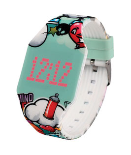 Armbanduhr I-Total Touch Graffiti junior 13,5 x 7 x 2 cm türkis