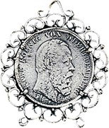 Fassung mit Taler "König Karl" 925 Silber