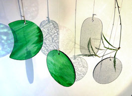 Sonnenfänger rund Glas Anhänger aus retro Tiffanyglas minimalistisch