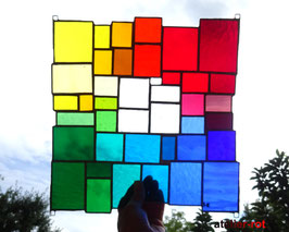 modernes Tiffany Fensterbild Regenbogen