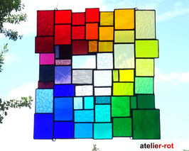 modernes Tiffany Fensterbild XL Bunte Vielfalt Regenbogen