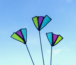 Tiffany Blumen 3er Set als  Gartenstecker