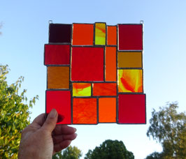 Sonnenfänger rot-orange Vielfalt Tiffany Fensterbild