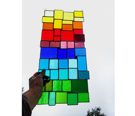 modernes Tiffany XXL Fensterbild Regenbogen