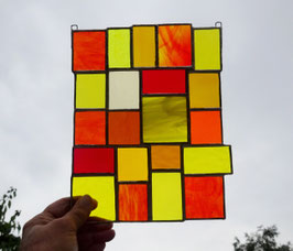 Sonnenfänger gelb orange Vielfalt Tiffany Fensterbild