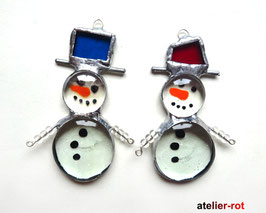 Schneemann 2-er Set Tiffany Baumschmuck