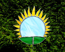 Gartenstecker bunte Blume aus Tiffany Glas