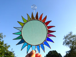 große bunte Sonne Tiffany Fensterbild Regenbogen