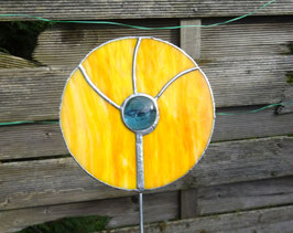 Gartenstecker Blume aus Tiffany Glas Gartendeko