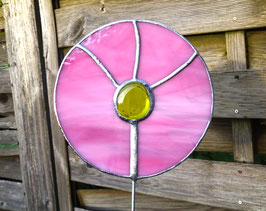 Gartenstecker Blume aus Tiffany Glas Gartendeko