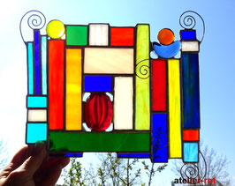modernes Fensterbild Bunte Vielfalt Tiffany